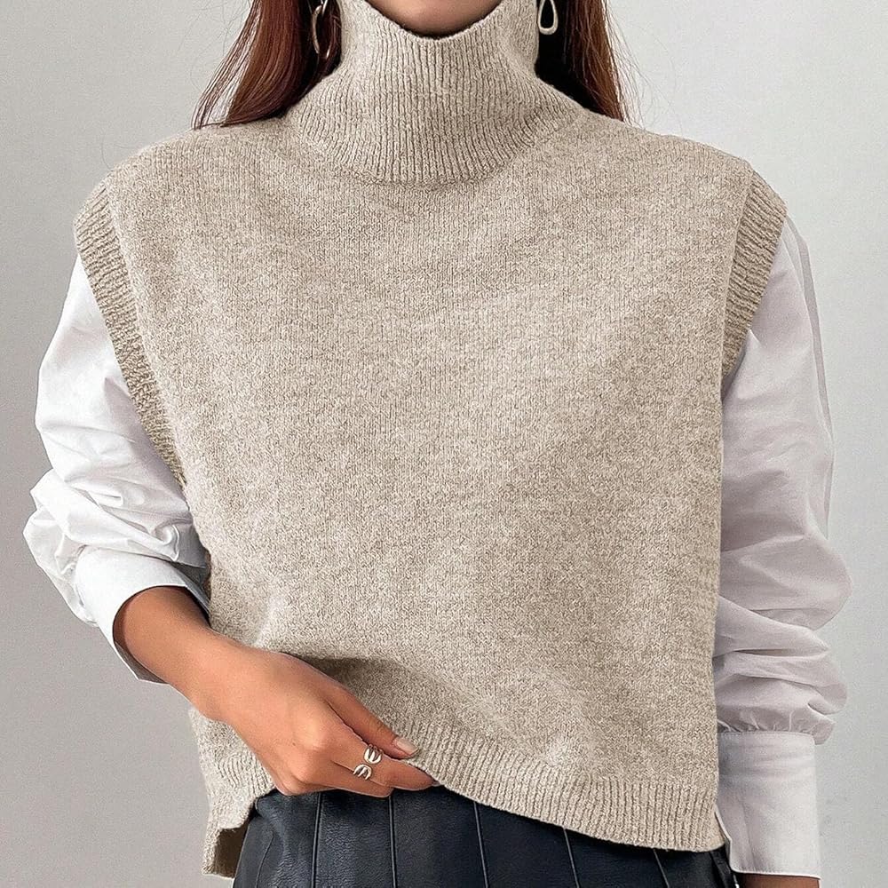 Amazon.com: Fuimsul Women High Neck Sleeveless Knit Crop